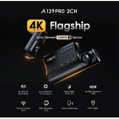 VIOFO Видеорегистратор Dash Cam A139 PRO 2 Channel - 4K UHD, Sony STARVIS 2, GPS