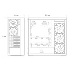 Arctic кутия Case E-ATX - Xtender (White) - 5 A-RGB Fans included