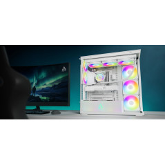 Arctic кутия Case E-ATX - Xtender (White) - 5 A-RGB Fans included