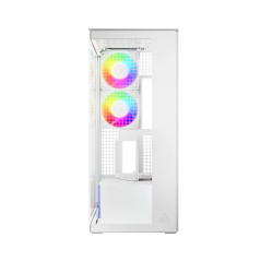 Arctic кутия Case E-ATX - Xtender VG (White) - PCIe Gen 4 riser included, 5 A-RGB Fans included