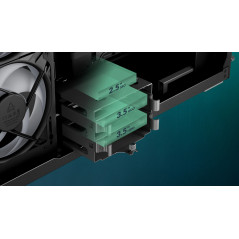 Arctic кутия Case E-ATX - Xtender VG (Black) - PCIe Gen 4 riser included, 5 A-RGB Fans included