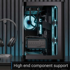 AeroCool кутия Case ATX - P500C-G-BK-v1 - 4 x 120 mm Infinity Mirror A-RGB