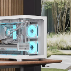 AeroCool кутия Case mATX - P300C-G-WT-v1 - 3 x 120 mm Infinity Mirror A-RGB