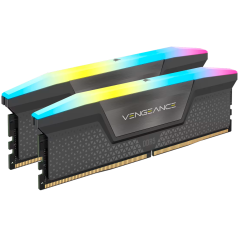 CORSAIR DDR5, 6000MT/s 64GB 2x32GB DIMM, Unbuffered, 40-40-40-77, Std PMIC, AMD EXPO, VENGEANCE RGB DDR5 Cool Grey Heatspreader,