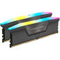 CORSAIR DDR5, 6000MT/s 64GB 2x32GB DIMM, Unbuffered, 40-40-40-77, Std PMIC, AMD EXPO, VENGEANCE RGB DDR5 Cool Grey Heatspreader,