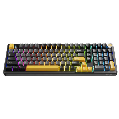 Marvo безжична механична геймърска клавиатура Wireless Gaming Mechanical keyboard Titan 98 - KG986W Black - Banana Crystal [Line