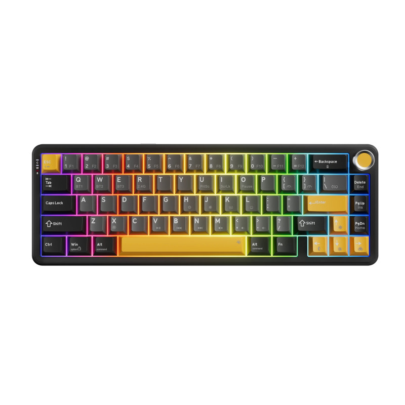 Marvo безжична механична геймърска клавиатура Wireless Gaming Mechanical keyboard Titan 65 - KG984W Black - Banana Crystal [Line