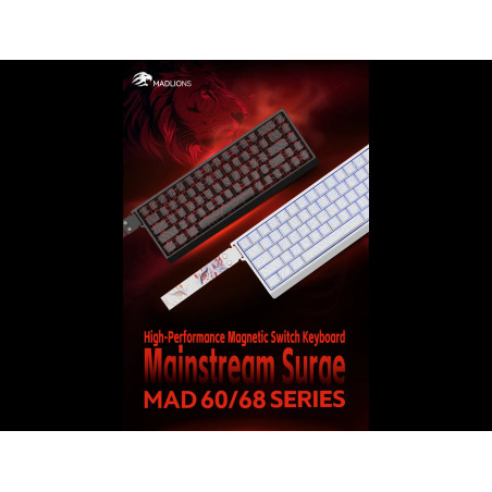 Madlions професионална геймърска механична клавиатура Professional Gaming Mechanical Keyboard MAD 60 PRO - White, 8K, Gateron Ja