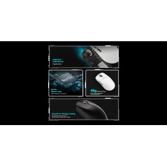 VXE професионална геймърска мишка Wireless Gaming Mouse Dragonfly R1 1K - Huano Ice Berry Pink Dot Switches, Black
