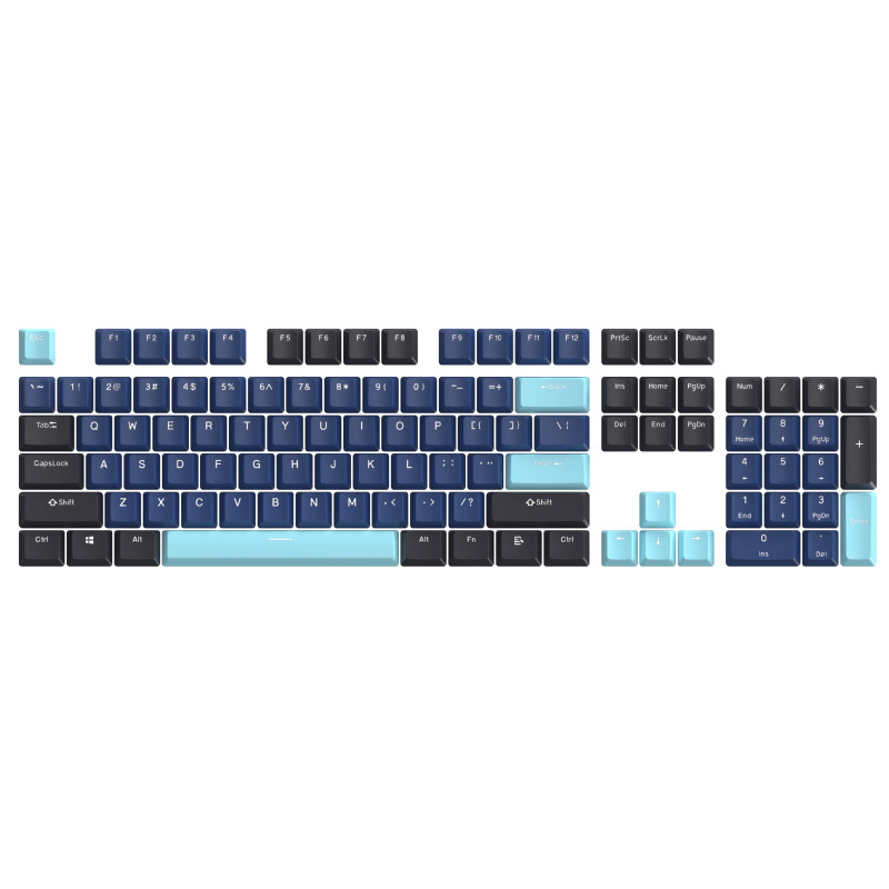 Marvo капачки за клавиатура Custom Keycap Set PBT, 104 keys, Dark Blue, Black, Cyan - MARVO-KP-01-BL Marvo капачки за клавиатура Custom Keycap Set PBT, 104 keys, Dark Blue, Black, Cyan - MARVO-KP-01-BL