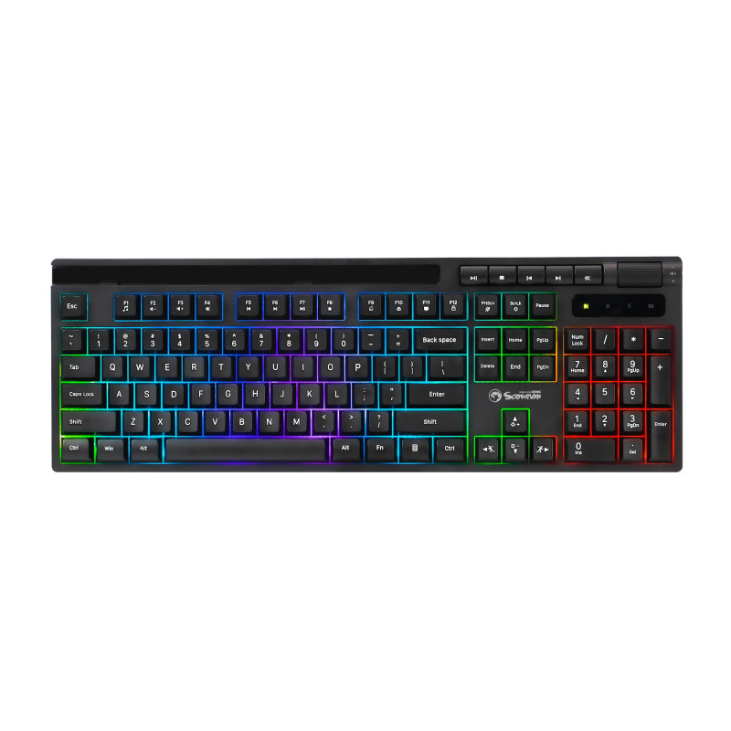 Marvo геймърска клавиатура Gaming Keyboard 104 keys - Soldat S40 K603 - Silent, RGB Marvo геймърска клавиатура Gaming Keyboard 104 keys - Soldat S40 K603 - Silent, RGB