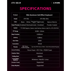 ATK професионална геймърска механична клавиатура Professional Gaming Mechanical Keyboard RS6 Ultra - 8K, TTC RGB Magneto [Linear
