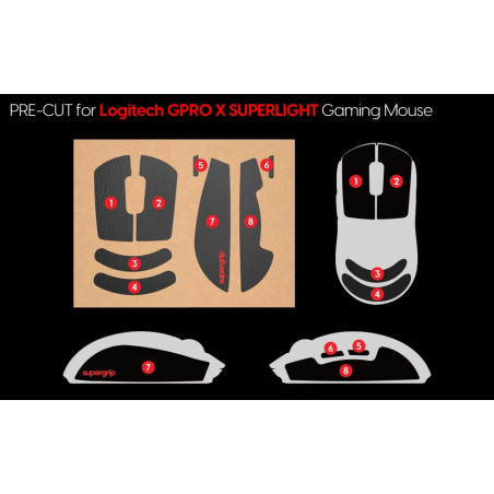 Pulsar лепенки за захват Supergrip Griptape Precut for G Pro X Superlight / G Pro X Superlight 2