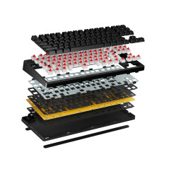 Pulsar професионална геймърска механична клавиатура Professional Gaming Mechanical Keyboard Xboard MS TKL ANSI Black - 8K, Cherr
