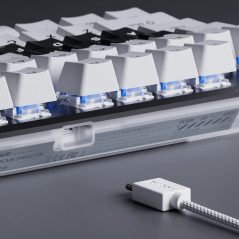 Pulsar професионална геймърска механична клавиатура Professional Gaming Mechanical Keyboard PCMK 2 HE TKL ANSI White - 8K, Gater