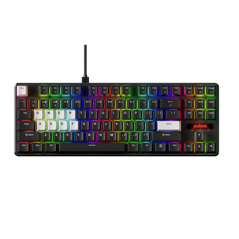 Pulsar професионална геймърска механична клавиатура Professional Gaming Mechanical Keyboard PCMK 2 HE TKL ANSI Black - 8K, Gater