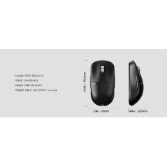 Pulsar професионална геймърска мишка Wireless Gaming Mouse X2A v3 eS Size1 Black 8K, OLED Display, Tournament Edition