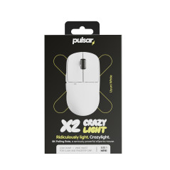 Pulsar професионална геймърска мишка Wireless Gaming Mouse X2 CrazyLight Uyuni White 8K