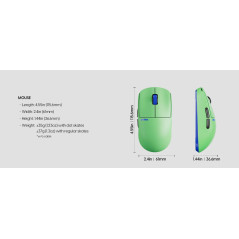 Pulsar професионална геймърска мишка Wireless Gaming Mouse X2 CrazyLight Aqua Zest 8K