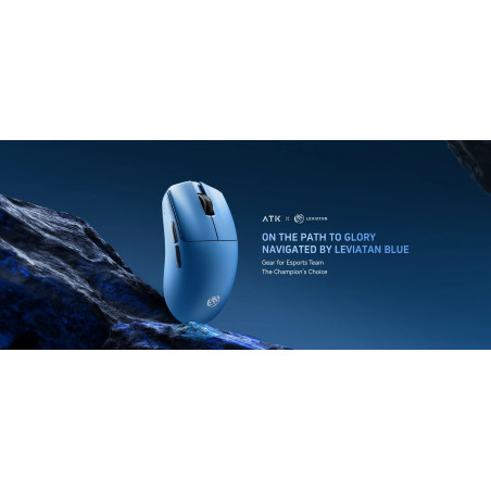 ATK професионална геймърска мишка Wireless Gaming Mouse F1 EXTREME LEVIATAN - 8K, Omron Optical Switches, Blue