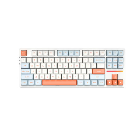 VGN безжична геймърска механична клавиатура Wireless Gaming Mechanical Keyboard - V87 Jelly Orange - Dynamic Silver Switches [Li
