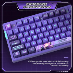 VGN безжична геймърска механична клавиатура Wireless Gaming Mechanical Keyboard - V87 Caribbean Blue - Power Silver Switches [Li