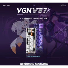 VGN професионална безжична геймърска механична клавиатура Wireless Professional Gaming Mechanical Keyboard - V87 PRO Diana - Ani