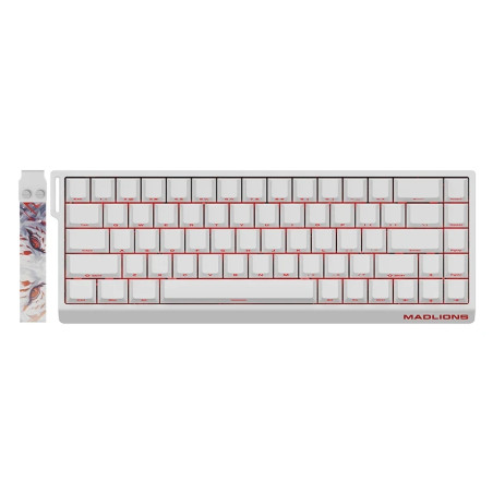 Madlions професионална геймърска механична клавиатура Professional Gaming Mechanical Keyboard MAD 68 R White- 8K, Kunlun Magneti