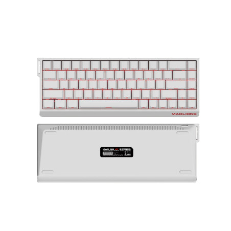 Madlions професионална геймърска механична клавиатура Professional Gaming Mechanical Keyboard MAD 68 R White- 8K, Kunlun Magneti