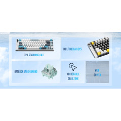 Lamzu професионална геймърска механична клавиатура Professional Gaming Mechanical Keyboard JET 75 - 8K, Magnetic Gateron Jade Sw