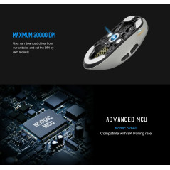 Lamzu професионална геймърска мишка MAYA X 8K - Wireless Gaming Mouse - Light Pink