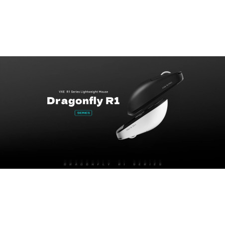VXE професионална геймърска мишка Wireless Gaming Mouse Dragonfly R1 1K - Huano Ice Berry Pink Dot Switches, White