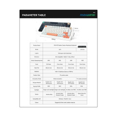 VGN безжична геймърска механична клавиатура Wireless Gaming Mechanical Keyboard - N75 PRO Jelly Orange - Azure Switches, RGB