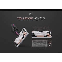 VGN безжична геймърска механична клавиатура Wireless Gaming Mechanical Keyboard - VXE75 V2 Misty Purple - Aniya Switches, BT5.0,