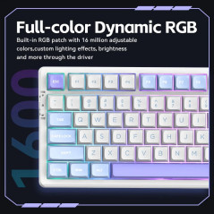 VGN безжична геймърска механична клавиатура Wireless Gaming Mechanical Keyboard - V98 PRO V2 Black Currant - Kailh Vaporwave Swi