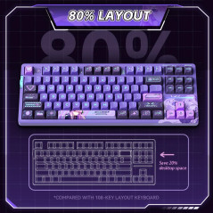 VGN професионална безжична геймърска механична клавиатура Wireless Professional Gaming Mechanical Keyboard - V87 PRO Athena - An