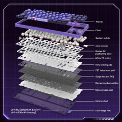 VGN професионална безжична геймърска механична клавиатура Wireless Professional Gaming Mechanical Keyboard - V87 PRO Athena - An