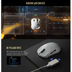Lamzu професионална геймърска мишка MAYA X 8K - Wireless Gaming Mouse - Purple Shadow