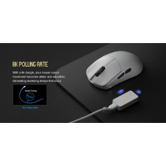 Lamzu професионална геймърска мишка MAYA X 8K - Wireless Gaming Mouse - White