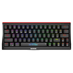 Marvo безжична механична геймърска клавиатура Wireless Gaming Mechanical keyboard Hecate 61WR Black - KG962W-R - Bluetooth 5.0, 