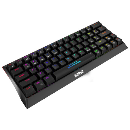 Marvo безжична механична геймърска клавиатура Wireless Gaming Mechanical keyboard Hecate 61WR Black - KG962W-R - Bluetooth 5.0, 