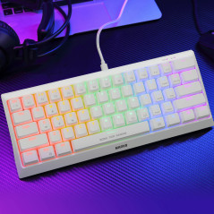Marvo геймърска клавиатура Gaming Mechanical keyboard 61 keys TKL Hecate 61R WH - KG962G White - RED switches, RGB
