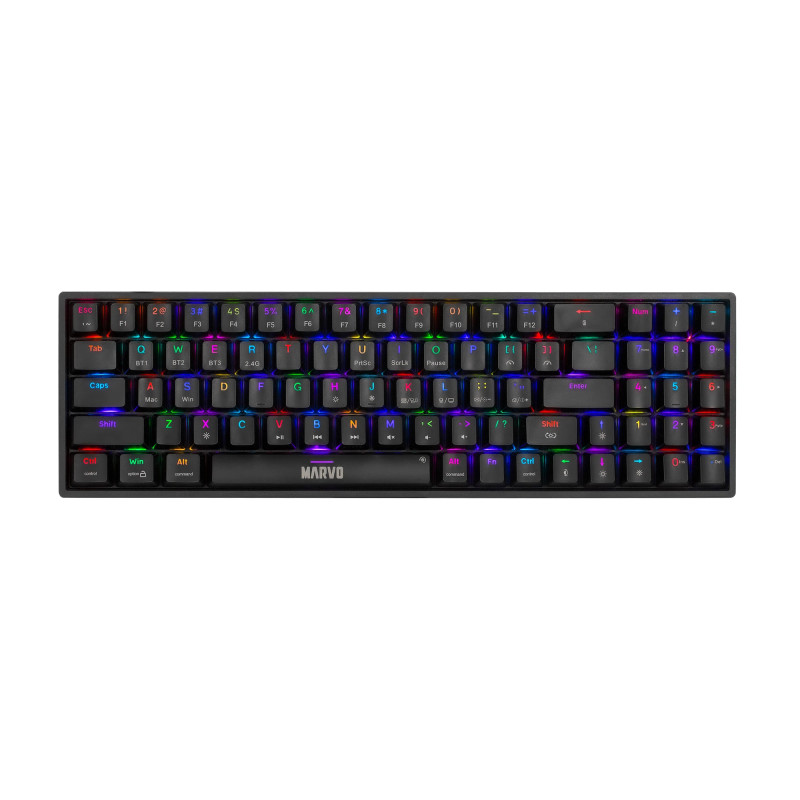 Marvo безжична механична геймърска клавиатура Wireless Gaming Mechanical keyboard Shogo 78W - KG956W - Bluetooth 5.0, 2.4G Marvo безжична механична геймърска клавиатура Wireless Gaming Mechanical keyboard Shogo 78W - KG956W - Bluetooth 5.0, 2.4G