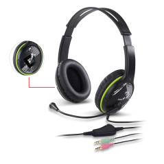 Genius слушалки с микрофон Headset HS-400A - 3.5 mm, Mic, Black/Green