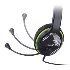 Genius слушалки с микрофон Headset HS-400A - 3.5 mm, Mic, Black/Green