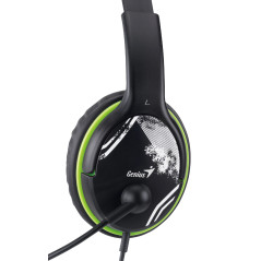 Genius слушалки с микрофон Headset HS-400A - 3.5 mm, Mic, Black/Green
