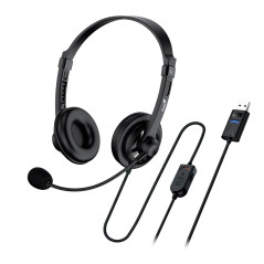 Genius слушалки с микрофон Headset HS-230U - USB, Mic, Black