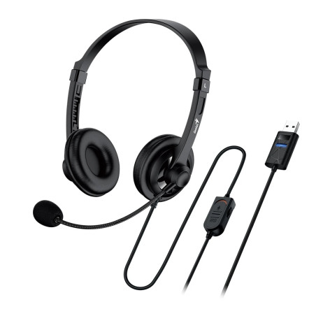Genius слушалки с микрофон Headset HS-230U - USB, Mic, Black