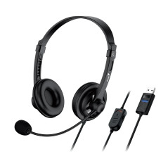 Genius слушалки с микрофон Headset HS-230U - USB, Mic, Black