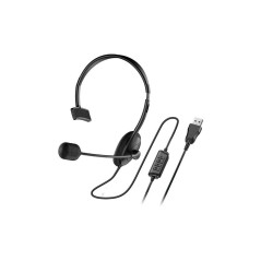 Genius слушалки с микрофон Single Ear Headset - HS-100U, Mic, USB, Black